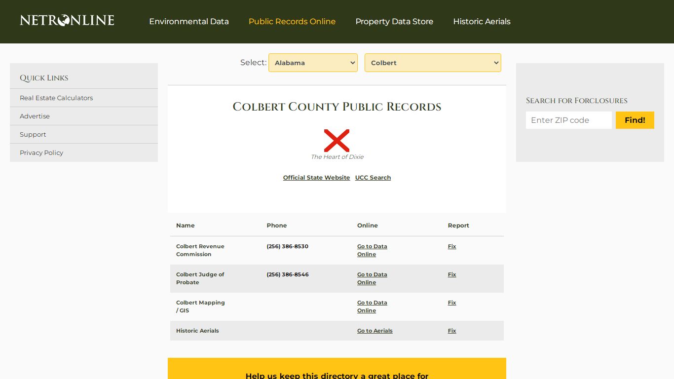 Colbert County Public Records - NETROnline.com
